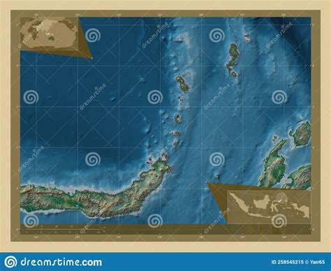 Sulawesi Utara Indonesia Physical Major Cities Stock Illustration