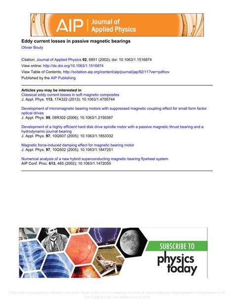 PDF Eddy Current Losses In Passive Magnetic Bearings DOKUMEN TIPS