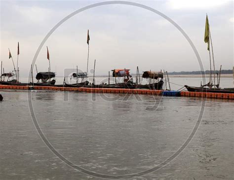 Image Of A View Of Clean Ganga River During Nationwide Lockdown In Wake