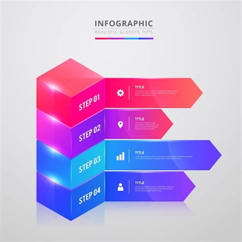 Free Vector Infographic Glossy Realistic Steps