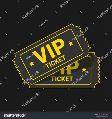 Two Black Vip Tickets Golden Letters Stock Vector Royalty Free 2159745435 Shutterstock