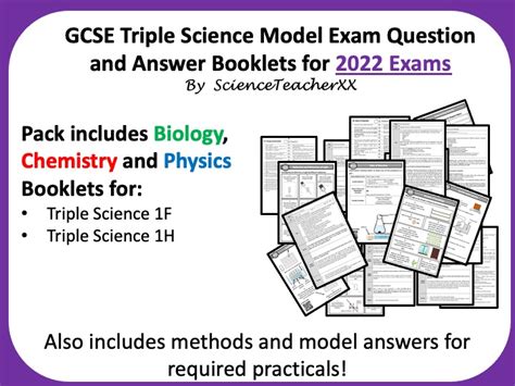 Aqa Gcse Triple Science Revision Booklets Higher For 2022 Teaching