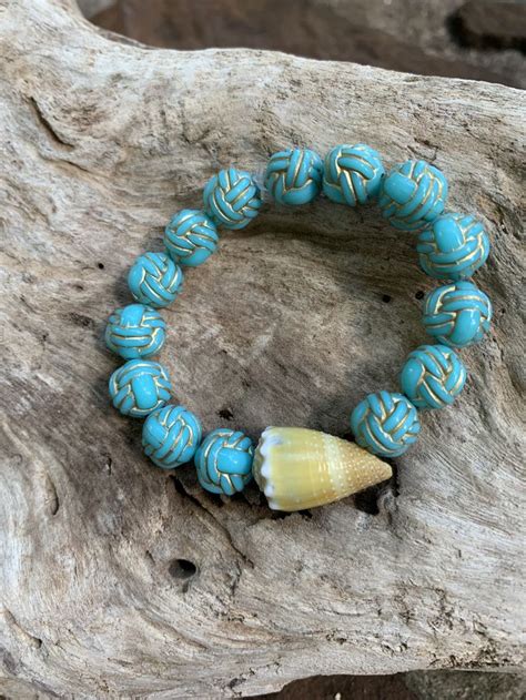 Hawaiian Shell Beaded Stretchy Bracelet Etsy