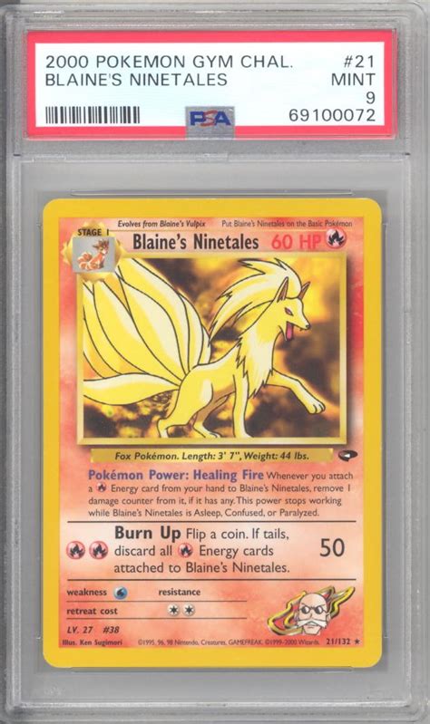 PSA 9 Pokemon Card Gym Challenge 21 132 BLAINE S NINETALES Rare