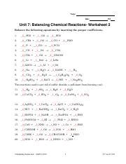 04 U7 WKST 2 AK Pdf Name Date Pd Unit 7 Balancing Chemical