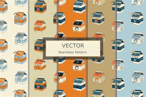 Premium Vector Set Of Milk Box Carton Package Cute Aesthetic Seamless