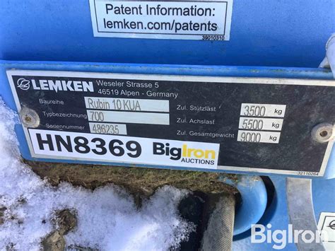 Lemken Rubin 10 High Speed Disk BigIron Auctions