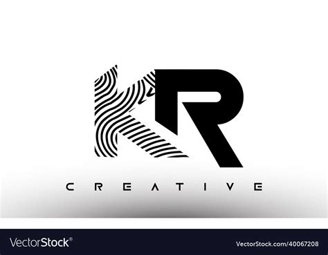 Kr Fingerprint Zebra Letter Logo Design Royalty Free Vector