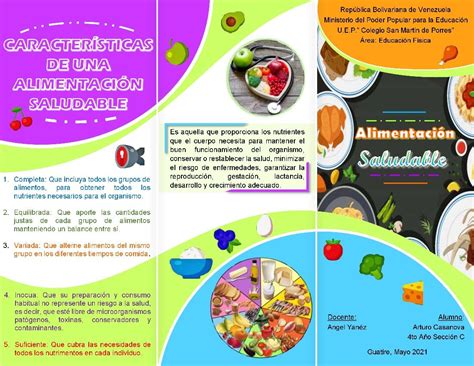 Folleto De Alimentos Saludables