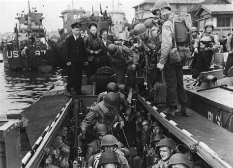 American Troops Board A Landing Craft Prior To The Launch D Day