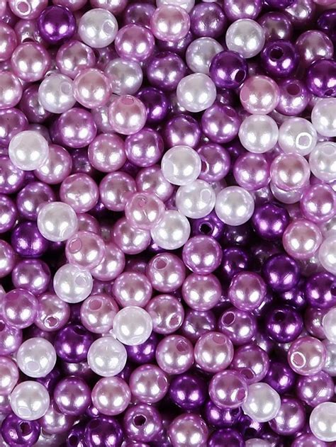 200pcs Faux Pearl Beads For Jewelry Making 6 8mm Round Loose Faux Pearls Beads With Hole