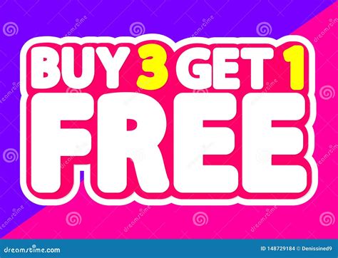 Buy Get Free Sale Tag Poster Design Template Discount Isolated