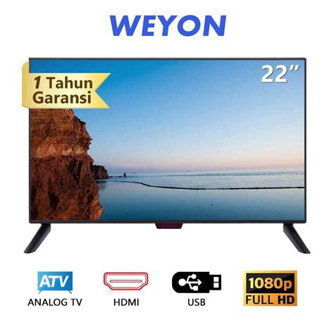 Tv 22 Inch Tv LED Weyon Analog Tv Promo Tv Full Layar Bisa Buat