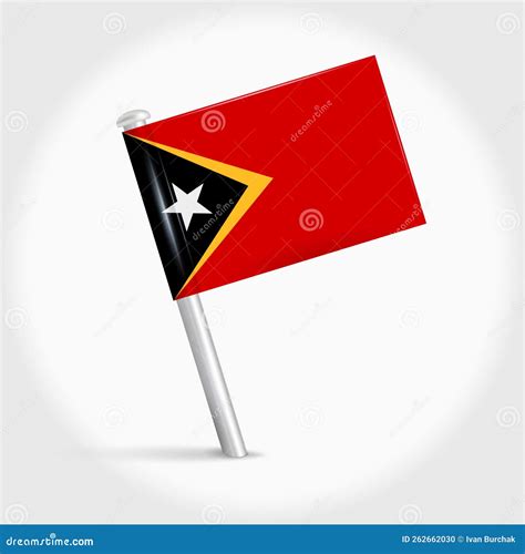 East Timor Map Pin Flag 3d Realistic Vector Illustration Stock