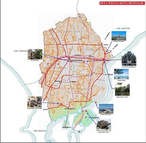 Peta Wisata Kota Denpasar Provinsi Bali Lengkap Dan Keterangannya