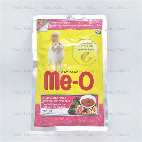 Meo Otak Otak Ikan With White Fish Crab Stick 80 Gr Wet Food Cat