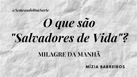 O Que S O Os Salvadores De Vida Do Milagre Da Manh Youtube