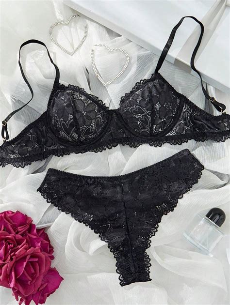 Lace Trim Women Sexy Lingerie Set Shein Usa