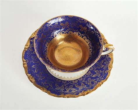 Vintage Alka Kunst Kronach Cobalt Blue And Gold Teacup And Saucer Set