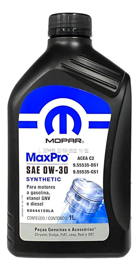 Óleo 0w30 Original Mopar Max Pro Sintético 3 Litros Parcelamento