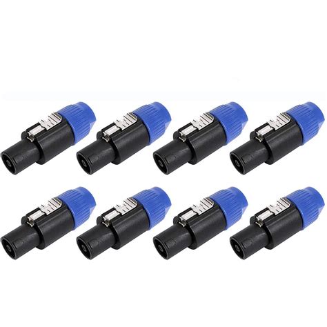 8 Pack Audio Cable Adapter Connectors 4 Pole Audio Speaker Plug Twist