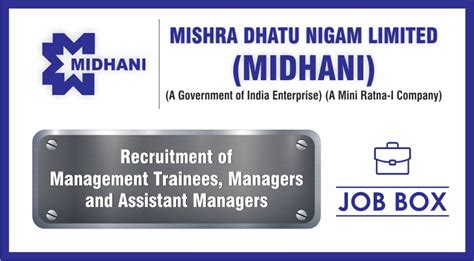 Midhani Recruitment For Trainees Managers Assistant Managers