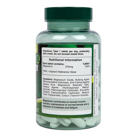 Holland And Barrett Magnesium 375mg 180 Tablets