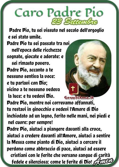 23 Settembre Preghiera A San Pio Padre Pio Preghiera Padri