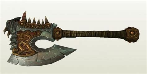 Garrosh Gorehowl Axe paper craft - My Paper Craft