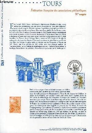 DOCUMENT PHILATELIQUE OFFICIEL TOURS FEDERATION FRANCAISE DES