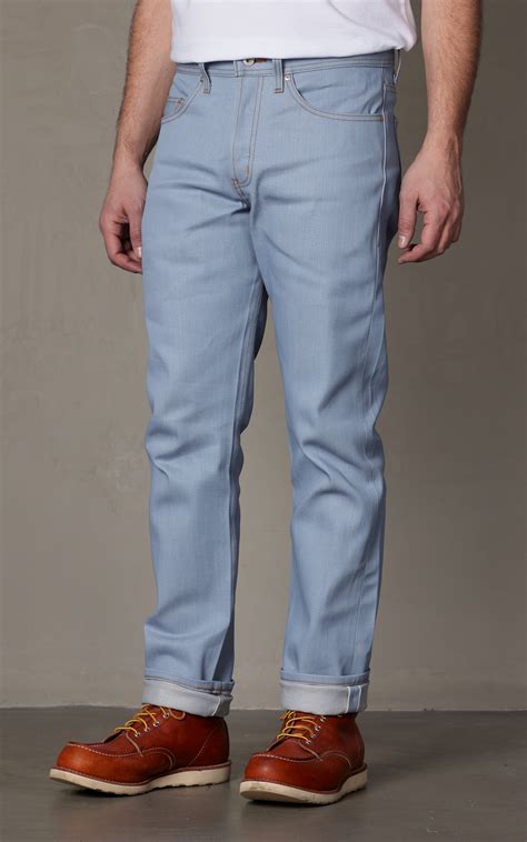 Naked Famous Denim Weird Guy Left Hand Twill Selvedge Sky Blue