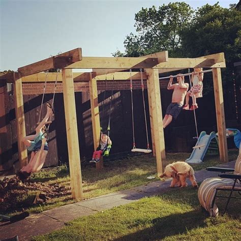 Pin by Duck Power on Garden | Pergola, Backyard playground, Kids play ...