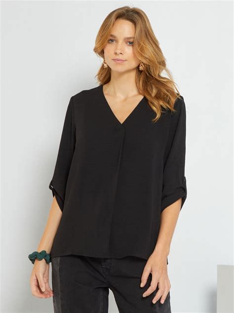 Blouse Fluide Encolure V Jdy Noir Kiabi