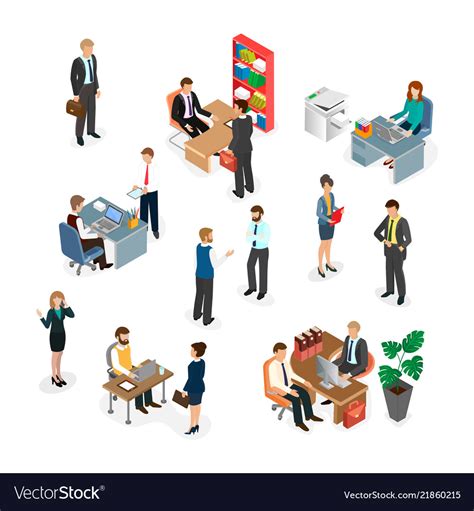 Office Staff At Work Royalty Free Vector Image