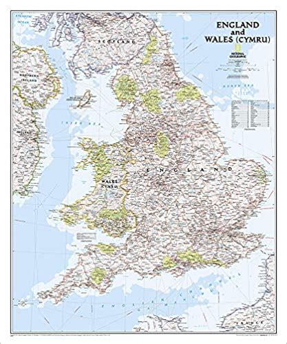 National Geographic England And Wales Classic Wall Map Laminated 30 X 36 Inches National