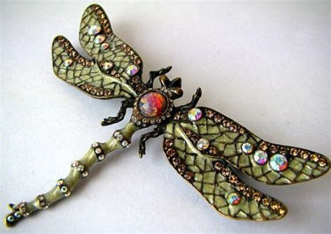 Joan Rivers Vintage Brooch Dragonfly Kaleidoscope Effect