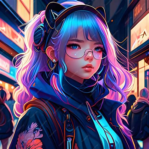 Premium Ai Image Anime Girl With Harajuku Fashion Style Avatar