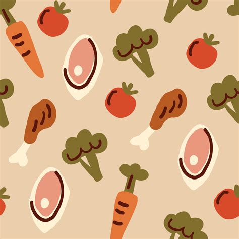 Healthy Food Seamless Pattern Organic Products Backgrounds And