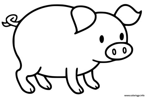 Coloriage Cochon Facile Simple JeColorie