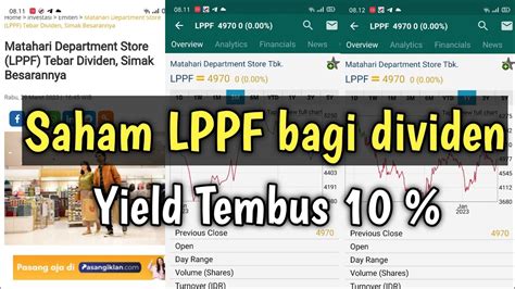 Bagi Dividen Jumbo Saham LPPF Matahari Departemen Store Menuju 5300