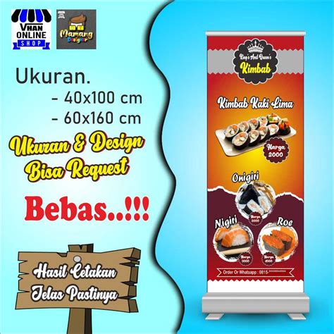 Jual Spanduk Banner Mmt Jualan Kimbab Onigiri Nigiri Roe Sushi