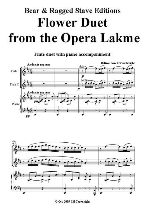 Flower Duet From The Opera Lakme Flute Duet Sheet Music Pdf File