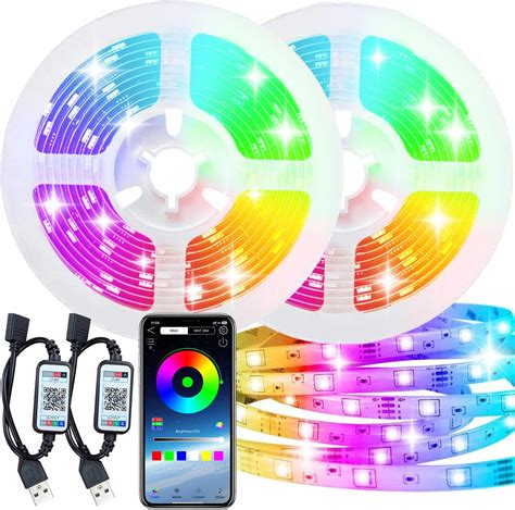 Mexllex Led Strip M Led Streifen M Musik Sync Farbwechsel Led