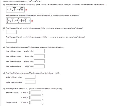 Solved X X Consider The Polynomial Function F X X A Chegg