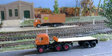 Mack H73 Truck Tractor And Flatbed Trailer