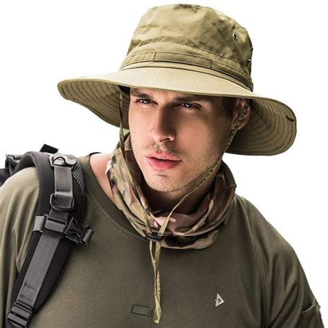 Fishing Sun Boonie Hat Wide Brim Outdoor Hiking Safari Summer Hunting ...