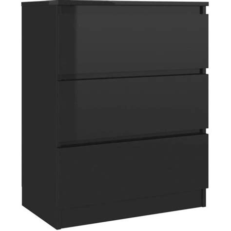 ZOE Bahut De Cuisine Décor Buffet Armoire de cuisine Noir brillant