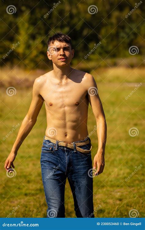 Shirtless On A Summer Day Stock Photo Image Of Muscle 230053460