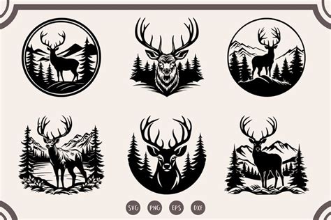 Deer In The Forest Svg Bundle Deer Clipart Forest Svg Png