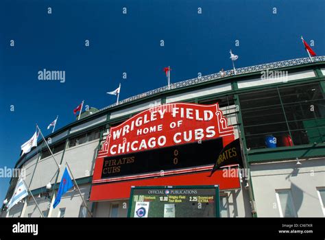 Wrigley Field Baseball Stadium In Chicago Illinois Home Of The